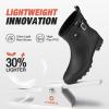 imageHISEA Womens Ankle Rain Boots Waterproof Fashion Short Garden Shoes Antislip for Women with Comfortable InsoleBlack