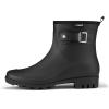 imageHISEA Womens Ankle Rain Boots Waterproof Fashion Short Garden Shoes Antislip for Women with Comfortable InsoleBlack
