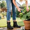 imageHISEA Womens Ankle Rain Boots Waterproof Fashion Short Garden Shoes Antislip for Women with Comfortable InsoleBlack