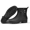 imageHISEA Womens Ankle Rain Boots Waterproof Fashion Short Garden Shoes Antislip for Women with Comfortable InsoleBlack