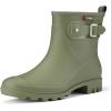 imageHISEA Womens Ankle Rain Boots Waterproof Fashion Short Garden Shoes Antislip for Women with Comfortable InsoleGreen