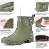 imageHISEA Womens Ankle Rain Boots Waterproof Fashion Short Garden Shoes Antislip for Women with Comfortable InsoleGreen