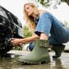 imageHISEA Womens Ankle Rain Boots Waterproof Fashion Short Garden Shoes Antislip for Women with Comfortable InsoleGreen