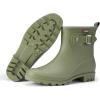 imageHISEA Womens Ankle Rain Boots Waterproof Fashion Short Garden Shoes Antislip for Women with Comfortable InsoleGreen