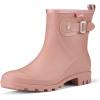imageHISEA Womens Ankle Rain Boots Waterproof Fashion Short Garden Shoes Antislip for Women with Comfortable InsoleRed