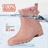 imageHISEA Womens Ankle Rain Boots Waterproof Fashion Short Garden Shoes Antislip for Women with Comfortable InsoleRed