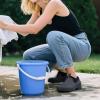 imageHISEA Womens Ankle Rain Boots Waterproof Rubber Garden Shoes OutdoorBlack