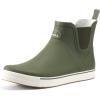 imageHISEA Mens Deck Boots Ankle Rain Boots Waterproof Rubber Saltwater Fishing Boot for SailingGreen