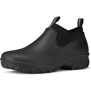 imageHISEA Womens Ankle Rain Boots Waterproof Rubber Garden Shoes OutdoorBlack