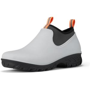 imageHISEA Womens Ankle Rain Boots Waterproof Rubber Garden Shoes OutdoorGrey