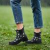imageHISEA Ankle Rain Boots for Women Waterproof Chelsea Short Rubber Garden Shoes for Ladies Lightweight FashionBlack With Paw Print