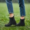imageHISEA Ankle Rain Boots for Women Waterproof Chelsea Short Rubber Garden Shoes for Ladies Lightweight FashionMatte Black