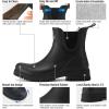 imageHISEA Ankle Rain Boots for Women Waterproof Chelsea Short Rubber Garden Shoes for Ladies Lightweight FashionMatte Black