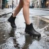 imageHISEA Chelsea Rain Boots Women Ankle Garden Boots for Women Short Rubber Boot OutdoorBlack