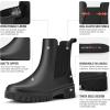 imageHISEA Chelsea Rain Boots Women Ankle Garden Boots for Women Short Rubber Boot OutdoorBlack