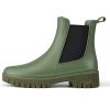 imageHISEA Chelsea Rain Boots Women Ankle Garden Boots for Women Short Rubber Boot OutdoorGreen