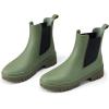 imageHISEA Chelsea Rain Boots Women Ankle Garden Boots for Women Short Rubber Boot OutdoorGreen
