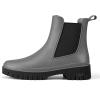 imageHISEA Chelsea Rain Boots Women Ankle Garden Boots for Women Short Rubber Boot OutdoorGrey