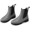 imageHISEA Chelsea Rain Boots Women Ankle Garden Boots for Women Short Rubber Boot OutdoorGrey