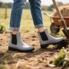 imageHISEA Chelsea Rain Boots Women Ankle Garden Boots for Women Short Rubber Boot OutdoorGrey