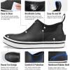 imageHISEA Mens Deck Boots Waterproof Ankle Rain Boots Neoprene Saltwater Fishing Boot OutdoorBlack