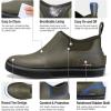 imageHISEA Mens Deck Boots Waterproof Ankle Rain Boots Neoprene Saltwater Fishing Boot OutdoorGreen