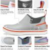 imageHISEA Mens Deck Boots Waterproof Ankle Rain Boots Neoprene Saltwater Fishing Boot OutdoorGrey