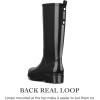 imageHISEA Rain Boots for Women Waterproof Garden Boots Knee High Rain Shoes with Comfort Insole NonSlip Seamless Tall Rain BootsBlack