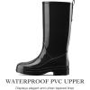 imageHISEA Rain Boots for Women Waterproof Garden Boots Knee High Rain Shoes with Comfort Insole NonSlip Seamless Tall Rain BootsBlack