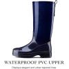 imageHISEA Rain Boots for Women Waterproof Garden Boots Knee High Rain Shoes with Comfort Insole NonSlip Seamless Tall Rain BootsStarry Blue
