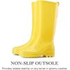imageHISEA Rain Boots for Women Waterproof Garden Boots Knee High Rain Shoes with Comfort Insole NonSlip Seamless Tall Rain BootsYellow