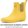 imageHISEA Rubber Rain Boots for Women Waterproof Chelsea Boots Short Ankle Rain Shoes Wedge Heel AntiSlipping Rainboots for Ladies with Comfort Insole Lightweight Stylish Outdoor Work BootiesYellow
