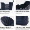 imageHISEA Rubber Rain Boots for Women Waterproof Chelsea Boots Short Ankle Rain Shoes Wedge Heel AntiSlipping Rainboots for Ladies with Comfort Insole Lightweight Stylish Outdoor Work BootiesNavy Blue