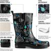 imageHISEA Rubber Rain Boots for Women Waterproof Garden Mud BootsClassic Paisley