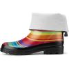 imageHISEA Rubber Rain Boots for Women Waterproof Garden Mud BootsRainbow Stripe