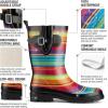 imageHISEA Rubber Rain Boots for Women Waterproof Garden Mud BootsRainbow Stripe