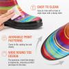 imageHISEA Rubber Rain Boots for Women Waterproof Garden Mud BootsRainbow Stripe
