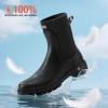 imageHISEA Short Rain Boots for Women Waterproof Chelsea Boots Rubber Garden Shoes for Ladies with Comfort Insole Lightweight FashionBlack