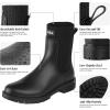 imageHISEA Short Rain Boots for Women Waterproof Chelsea Boots Rubber Garden Shoes for Ladies with Comfort Insole Lightweight FashionBlack