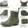 imageHISEA Short Rain Boots for Women Waterproof Womens Ankle Rubber Boot for Garden Farm Lightweight FashionOlive Green