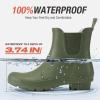 imageHISEA Short Rain Boots for Women Waterproof Womens Ankle Rubber Boot for Garden Farm Lightweight FashionOlive Green
