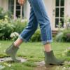 imageHISEA Short Rain Boots for Women Waterproof Womens Ankle Rubber Boot for Garden Farm Lightweight FashionOlive Green