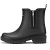 imageHISEA Short Rain Boots for Women with Zipper Waterproof Chelsea Boots Rubber Garden Shoes for Ladies FashionBlack