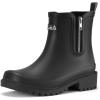 imageHISEA Short Rain Boots for Women with Zipper Waterproof Chelsea Boots Rubber Garden Shoes for Ladies FashionBlack