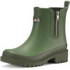 imageHISEA Short Rain Boots for Women with Zipper Waterproof Chelsea Boots Rubber Garden Shoes for Ladies FashionGreen