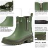 imageHISEA Short Rain Boots for Women with Zipper Waterproof Chelsea Boots Rubber Garden Shoes for Ladies FashionGreen