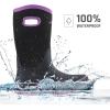 imageHISEA Women Mud Boots Neoprene Rubber Garden Shoes Waterproof Mid Calf Rain Boots for OutdoorLilac Purple