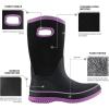 imageHISEA Women Mud Boots Neoprene Rubber Garden Shoes Waterproof Mid Calf Rain Boots for OutdoorLilac Purple