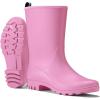 imageHISEA Women Rubber Boots Wide Calf Rain Boots Matte Surface Waterproof PVC Rubber Rain Boot Mid Height Rain Shoes for Outdoor Gardening Work WalkingPink
