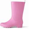 imageHISEA Women Rubber Boots Wide Calf Rain Boots Matte Surface Waterproof PVC Rubber Rain Boot Mid Height Rain Shoes for Outdoor Gardening Work WalkingPink